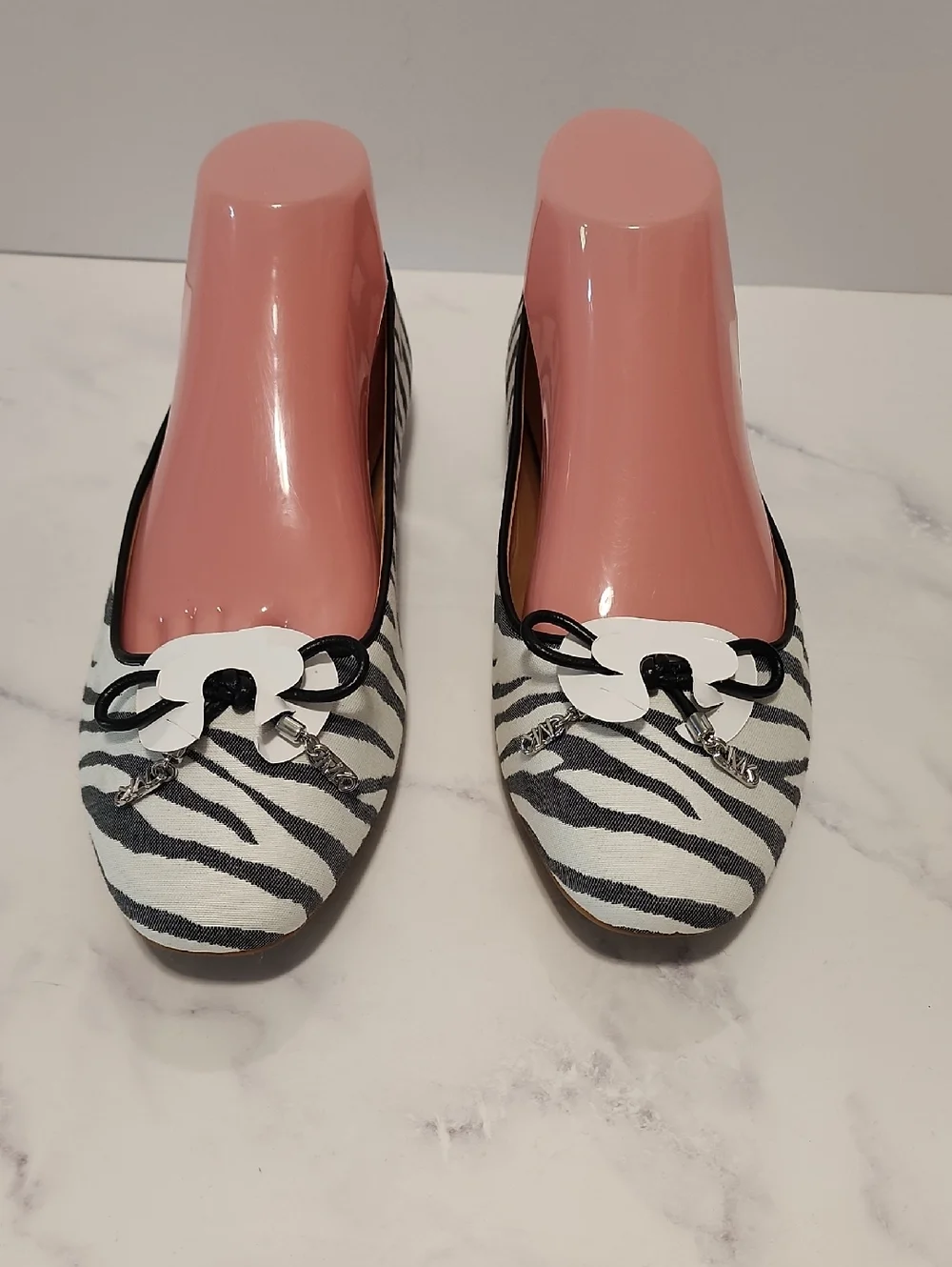 Michael Kors Zebra Print Ballet Flats with Bow Accent Brand New